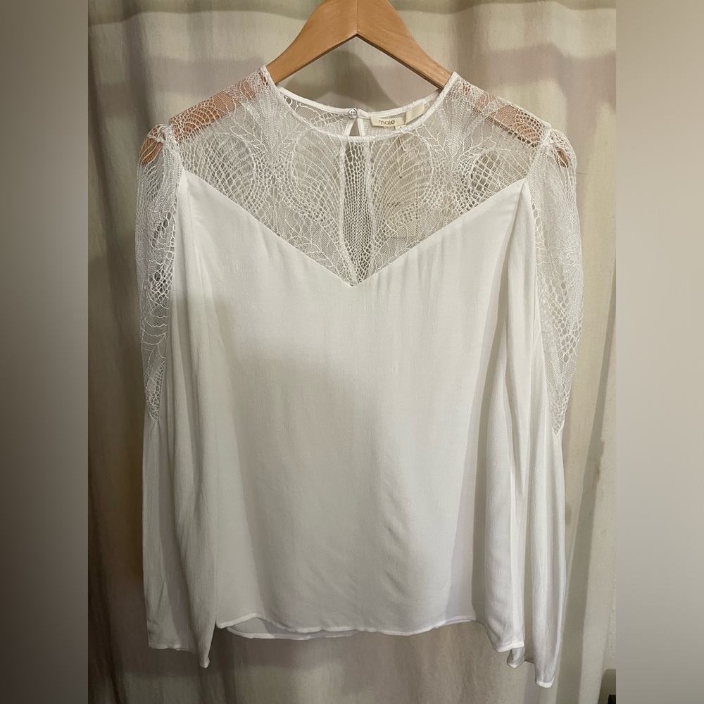 Maje Leana Lace Inset Top *WITH TAGS*